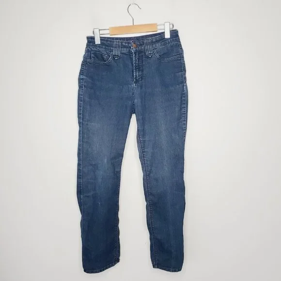 NYDJ Blue Classic Straight Leg Mid  Rise Jeans - Picture 3 of 12